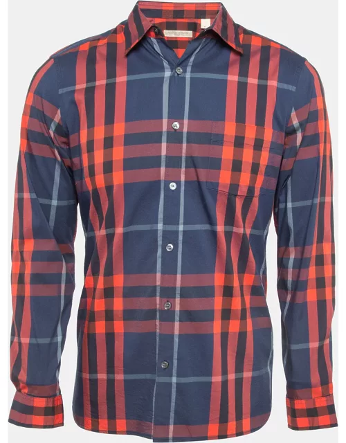 Burberry Brit Red/Blue Checked Cotton Long Sleeve Shirt