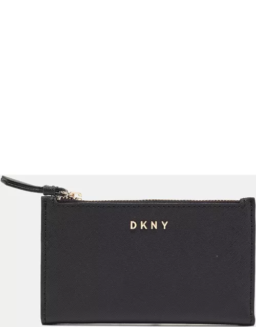 DKNY Black Leather Bryant Park Compact Wallet