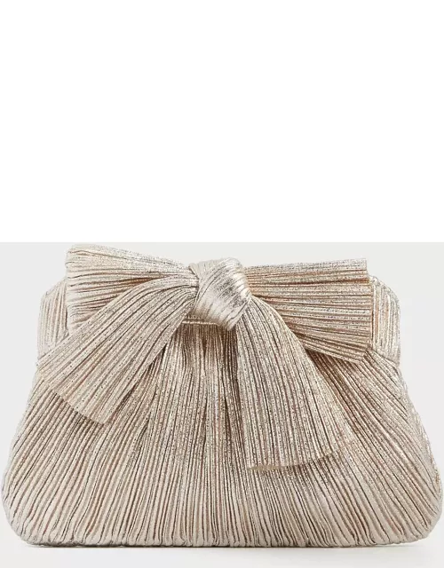 Champagne Shimmer Rayne Pleated Frame Clutch