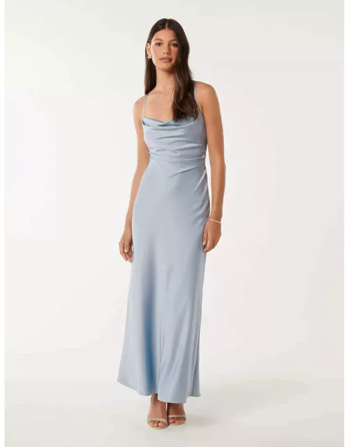 Forever New Women's Mia Satin Maxi Dress in Ice Blue