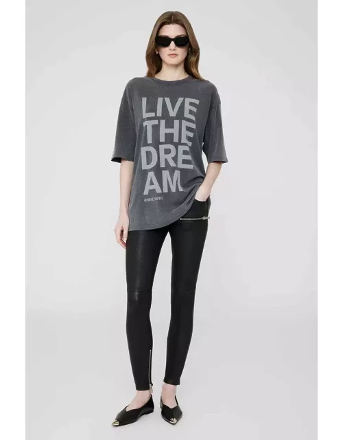 ANINE BING Cason Tee Live The Dream in Washed Black