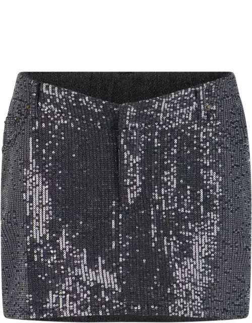 Rotate Birger Christensen Sequin Mini Skirt