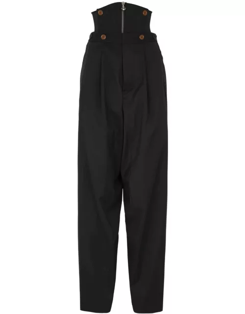 Vivienne Westwood Macca Corset Tapered Wool Trousers - Black - 42 (UK10 / S)
