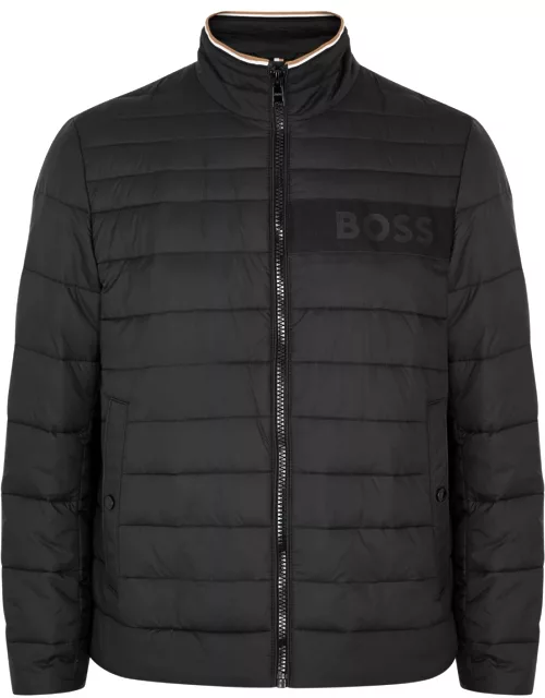 Boss Logo Quilted Shell Jacket - Black