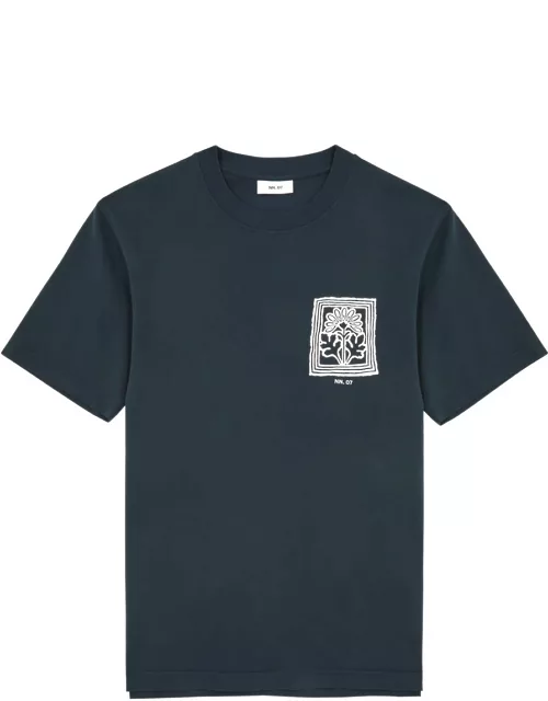 NN07 Adam Printed Cotton T-shirt - Navy