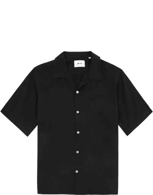 NN07 Julio Seersucker Shirt - Black