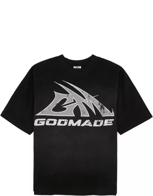 God Made GM Printed Cotton T-shirt - Black