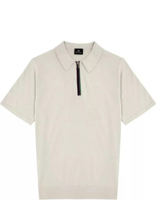 PS Paul Smith Knitted Cotton Polo Shirt - Cream