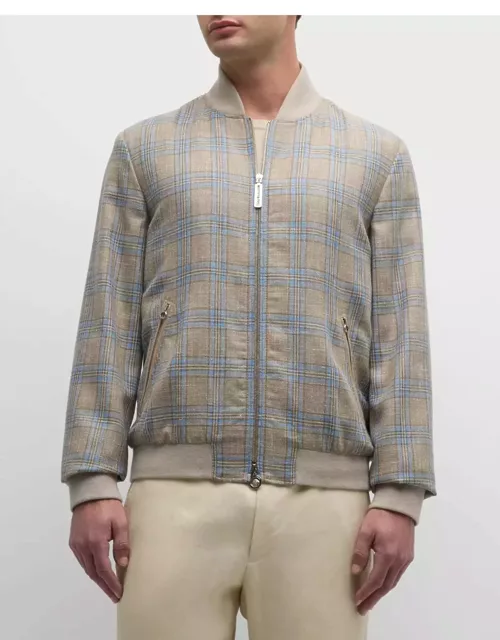 Men's Plaid Full-Zip Blouson Jacket