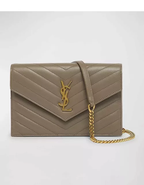 Small YSL Wallet on Chain in Quilted Leather
