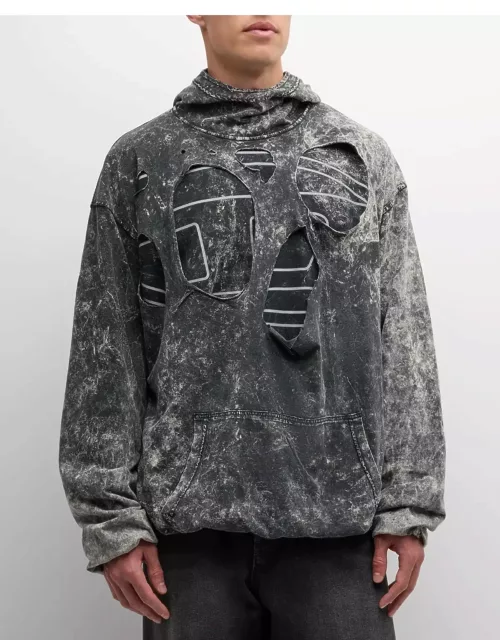Men's Destroyed Two-Layer Hoodie