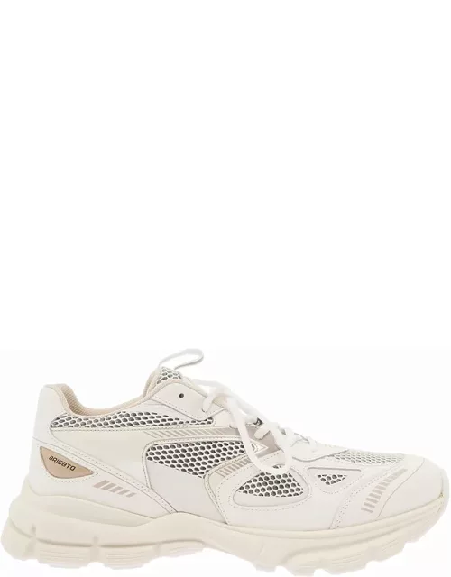 Axel Arigato marathon Runner White Low Top Sneakers With Reflective Details In Leather Blend Man