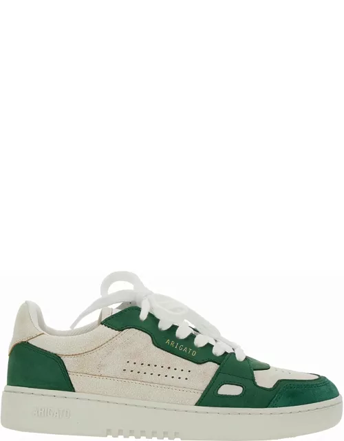Axel Arigato dice Low Green And White Low Top Sneakers With Embossed Logo And Vintage Effect In Leather Woman