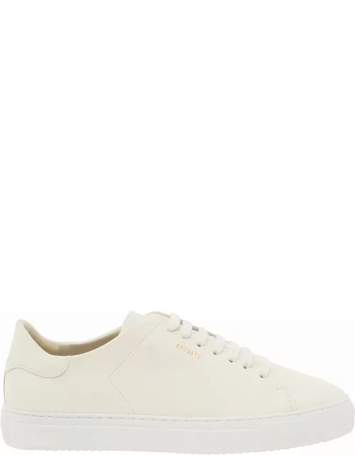Axel Arigato clean 90 White Low Top Sneakers With Laminated Logo In Leather Man