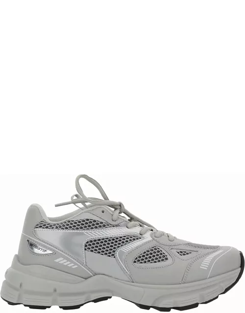 Axel Arigato marathon Runner Grey Low Top Sneakers With Reflective Details In Leather Blend Woman