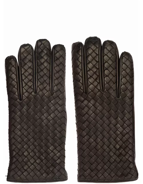 Bottega Veneta Gloves With Intreccio Motif In Smooth Leather