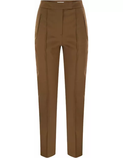 PT01 Frida - Cotton And Silk Trousers With Pleat