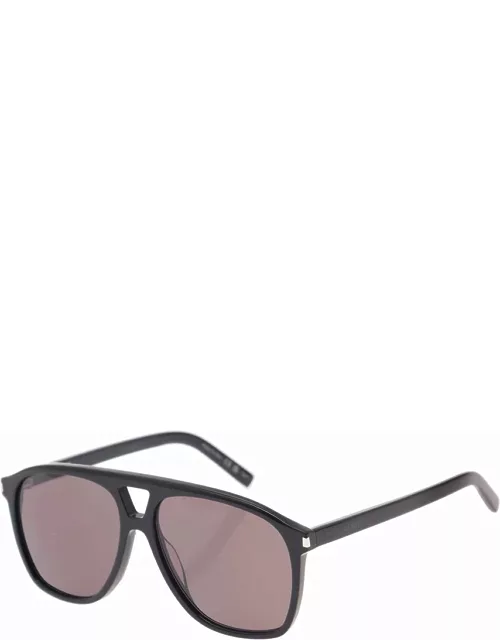 Saint Laurent sl 558 Black Square Sunglasses With Engraved Logo In Acetate Woman
