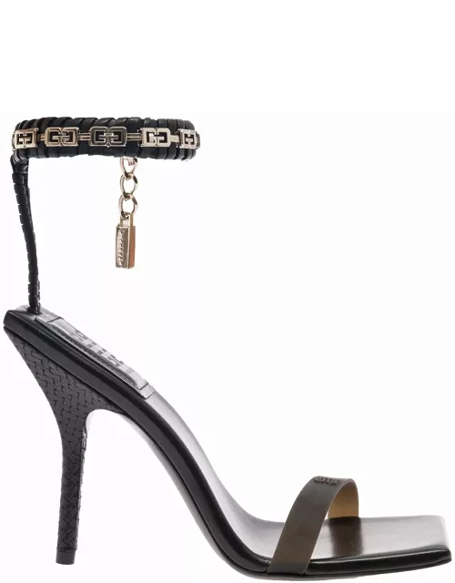 Givenchy Sandals With Embossed 4g Logo And Chain In Leather