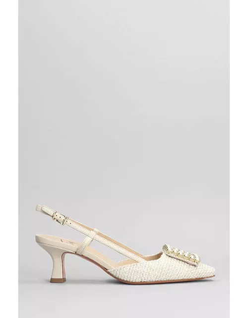 Roberto Festa Stefi Pumps In Beige Leather And Fabric