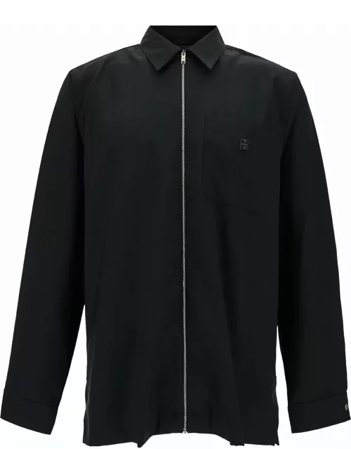 Givenchy Shirt With Zip Closure And 4g Logo In Woo