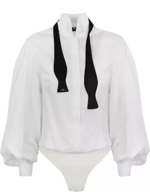 Elisabetta Franchi Poplin Body Shirt With Tie