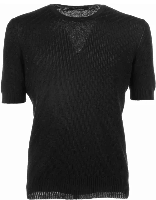 Tagliatore Black Knitted T-shirt