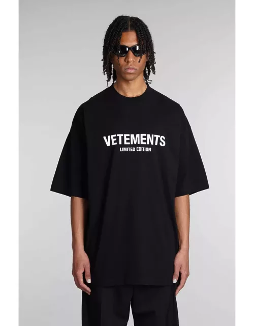 VETEMENTS T-shirt In Black Cotton