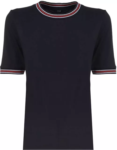 Fay T-shirt With Contrasting Edge