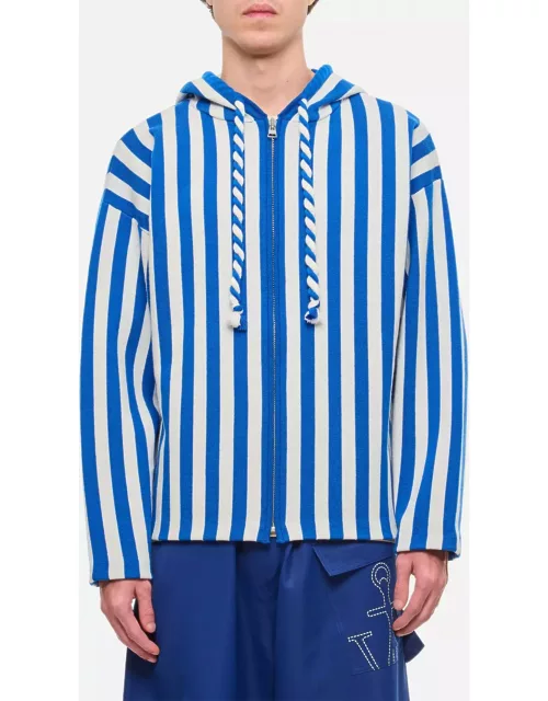 J.W. Anderson Striped Zipped Anchor Hoodie