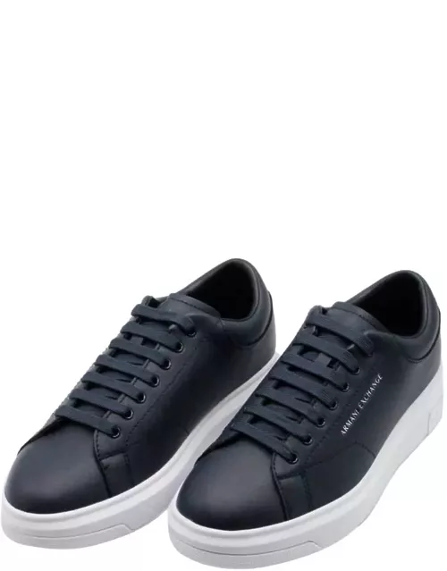 Armani Collezioni Light Sneaker In Soft Leather With White Sole