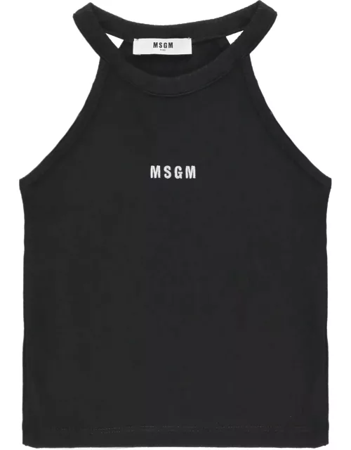 MSGM Ribbed Top With Logo