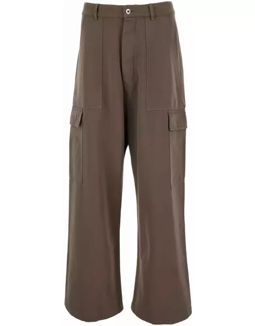 DRKSHDW Brown Cargo Trousers In Cotton Man