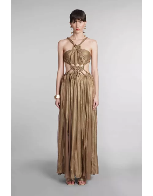 Cult Gaia Alexa Dress In Gold Silk