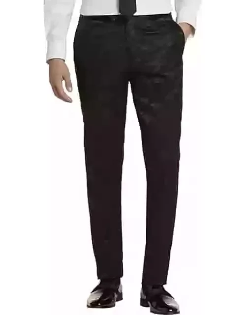Egara Skinny Fit Satin Camouflage Tuxedo Separates Pants Camouflage Satin Black