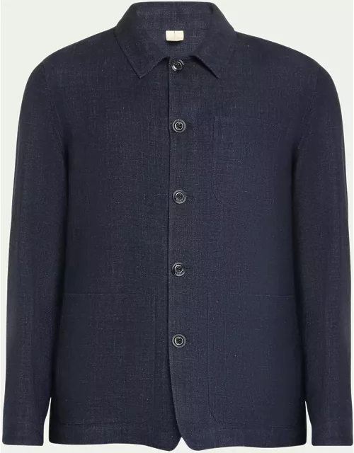 Men's Linen Wool Shirt Jacket
