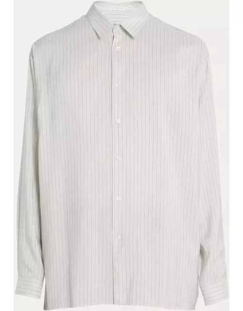 Men's Albie Striped Silk Dress Shirt