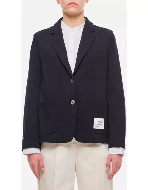 Thom Browne Cropped Sack Wool Jacket Blue