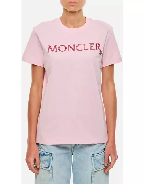 Moncler Regular T-shirt W/printed Front Logo Rose