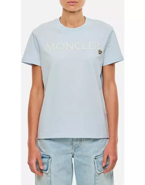 Moncler Regular T-shirt W/printed Front Logo Sky blue