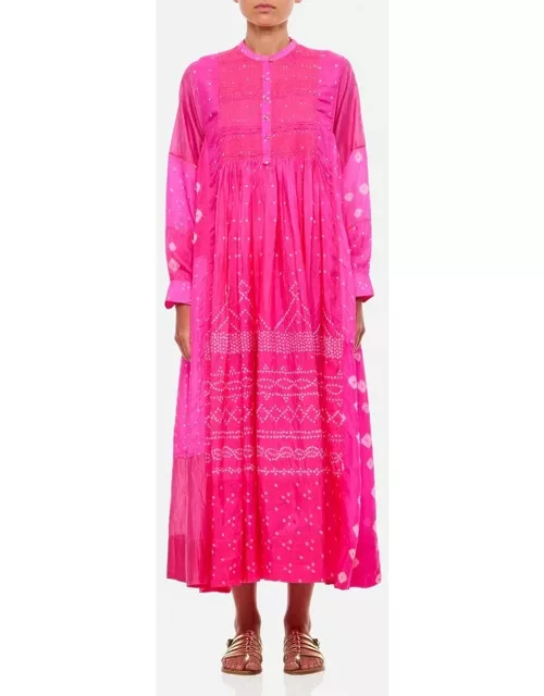 Injiri Cotton And Silk Midi Dress Rose