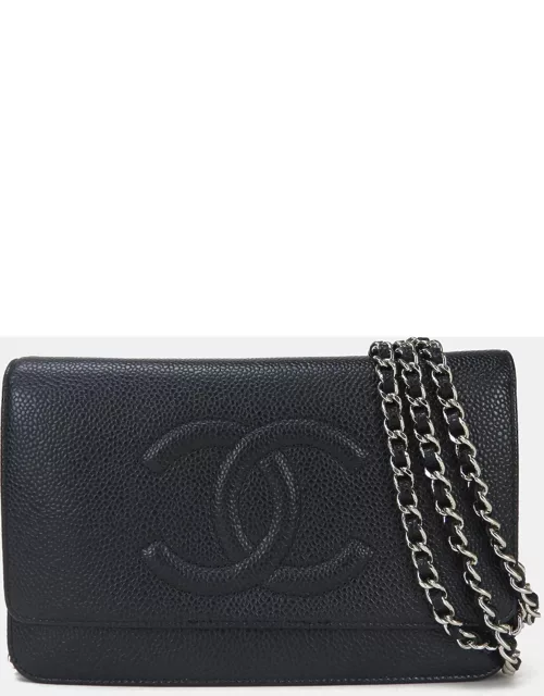 Chanel Caviar Leather Timeless Wallet On Chain