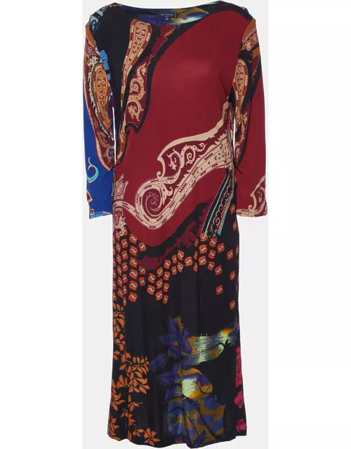 Etro Multicolor Paisley Print Georgette Knee-Length Dress