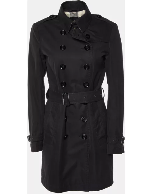 Burberry Brit Black Cotton Belted Trench Coat