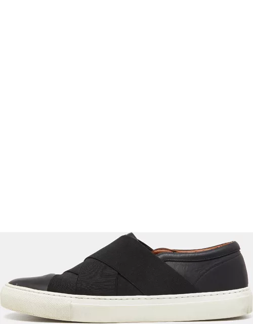 Givenchy Black Leather and Elastic Band Slip On Sneaker