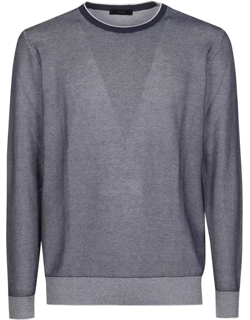 Fay Round Neck Oxford Sweater