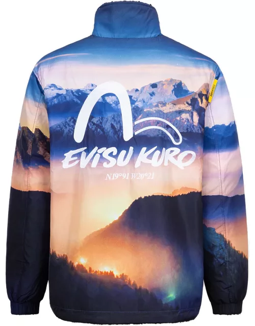 Digital Photo Print Reversible Sherpa Fleece Jacket
