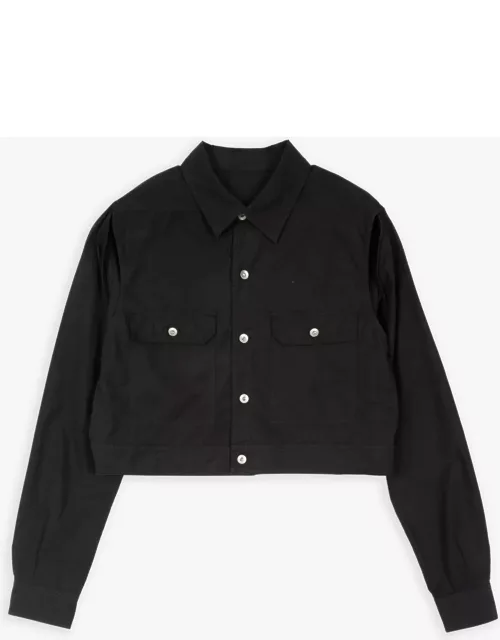 DRKSHDW Cape Sleeve Cropped Outershirt Black poplin cotton outershirt - Cape sleeve cropped outershirt