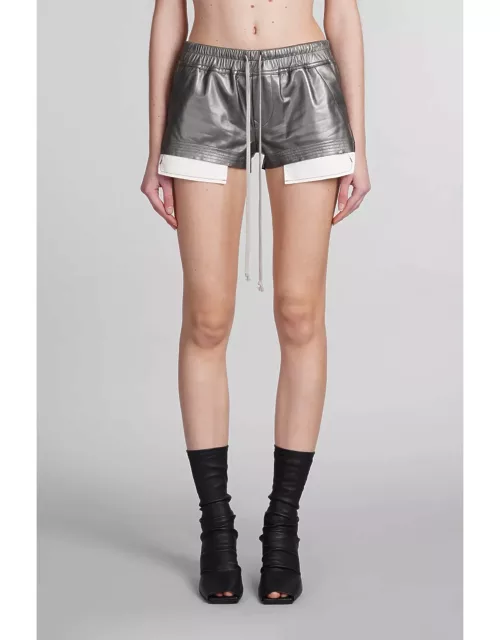 Rick Owens Fog Boxers Shorts In Silver Leather