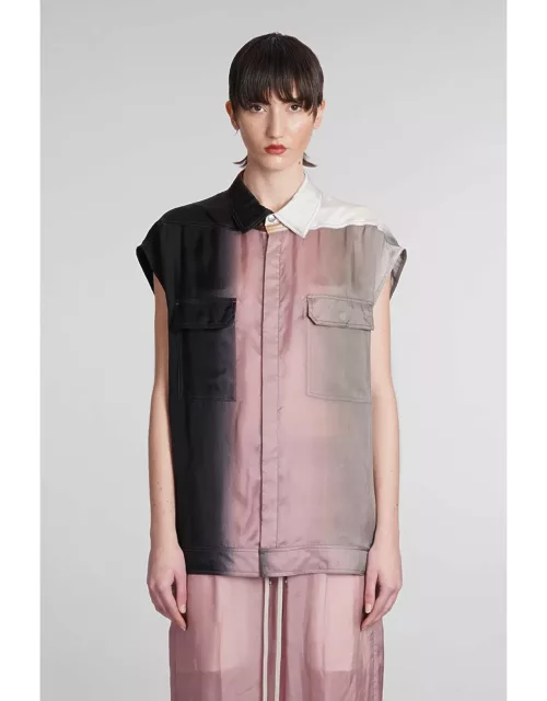 Rick Owens Sl Jumbo Outershirt Shirt In Multicolor Polyamide Polyester